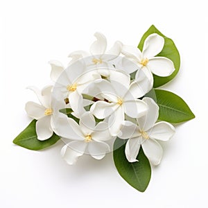 Nature-inspired Jasmine Flower Art On White Background photo