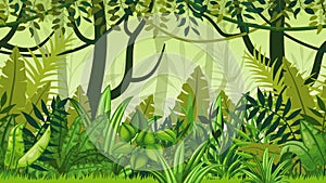 Nature jungle cartoon landscape