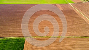 Nature and landscape: Aerial view of a field, cultivation, green grass, countryside, farming,