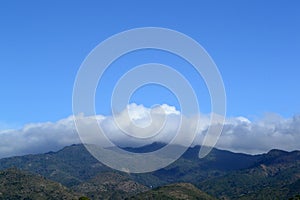 Nature landscape. Clouds hung over the mountains. Trinidad, Cuba