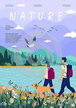 Nature and landscape, contemporary artistic poster