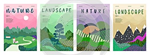 Nature and landscape, contemporary artistic poster