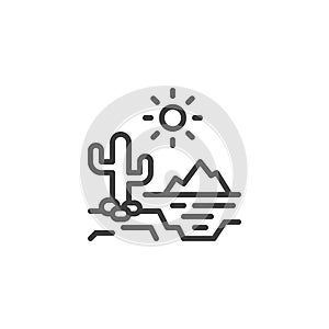 Nature landscape line icon