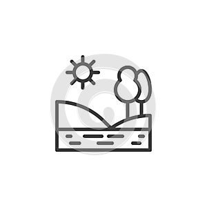 Nature landscape line icon