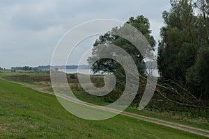 Nature landscape near the river Elbe and the german city Doemitz photo