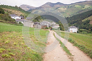 Nature landscape with pathway in Asturias, Spain