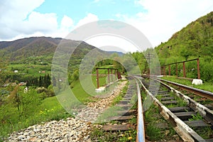 Nature landscape with railroad