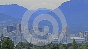 Nature Landscape and Urban Cityscape of Vancouver British Columbia Canada with Two Lions Cypress Grouse Mountains