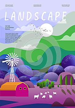 Nature and landscape. Vector illustration