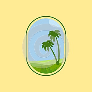 Nature landscape vector template logo