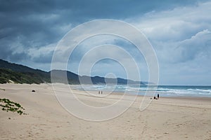 Nature landscape view of beach and sea in South Africa.