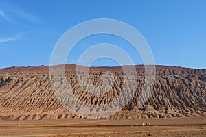 Nature landscape view of the Flaming Mountain in Turpan Xinjiang Province China