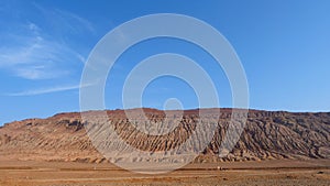 Nature landscape view of the Flaming Mountain in Turpan Xinjiang Province China