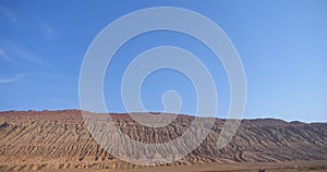 Nature landscape view of the Flaming Mountain in Turpan Xinjiang Province China