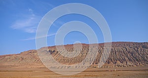 Nature landscape view of the Flaming Mountain in Turpan Xinjiang Province China