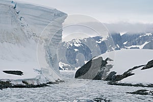 Nature and landscapes of Antarctic.Climatic and atmospheric changes.