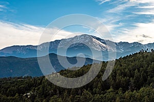 Pikes peak mountain range colorado springs photo