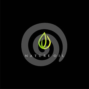 Nature Leaf Leaves Water Oil Drop Extract Herbal Logo Design Vector