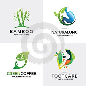 Nature Leaf Logo Set Design Template Collection