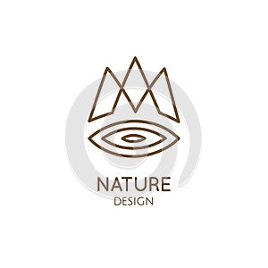 Nature linear logo forest landscape