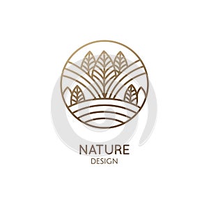 Nature linear logo forest landscape