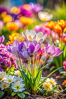Nature macro spring flowers garden photo