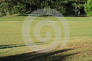 Nature with magic sunrays, sunshine, light and green grass, meadow. Photo use in idea design for golf, fresh environment part 19