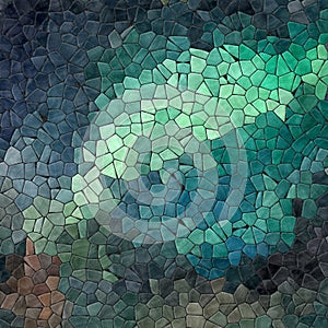 Nature marble plastic stony mosaic tiles texture background with black grout - dark green blue peacock teal mint aurora