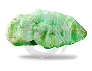 Nature mineral of jade stone on white background.