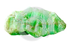 Nature mineral of jade stone on white background.