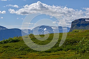 Nature and mountains on the way into the Kebnekaise valley, Nikkaluokta.