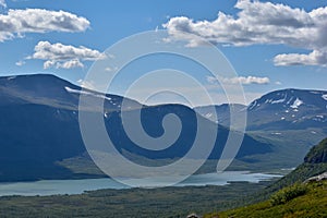 Nature and mountains on the way into the Kebnekaise valley, Nikkaluokta.