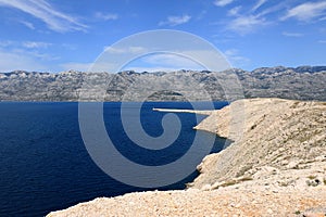 Nature near the bridge to Pag in Croatia