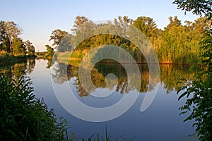 Nature near the peaks, river landscapes photo