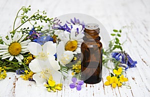 Nature oil with wildflowers