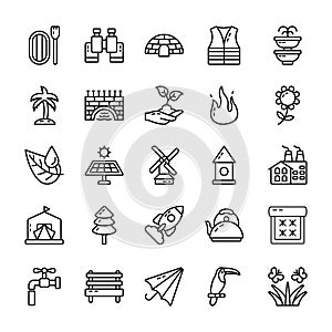 Nature And Outdoor Line Vector Icons