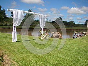 Nature outdoor weeding cerimony green lake