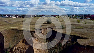 Nature Palette Drone Footage Highlights the Warm Day on Volga Beach. Russia, Togliatti, Samara region