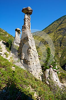Nature phenomenon and nature miracle Stone Mushrooms rocks in Al