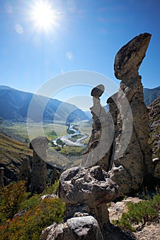 Nature phenomenon and nature miracle Stone Mushrooms rocks in Al