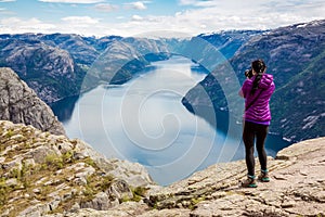 Nature photographer Beautiful Nature Norway Preikestolen or Prekestolen.