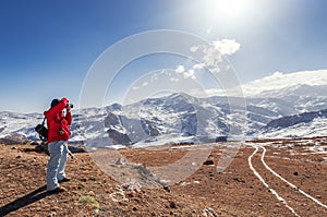 Nature photographer in the highlands