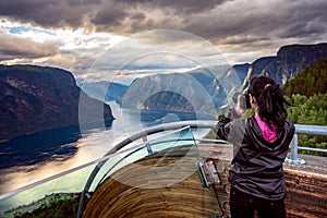 Nature photographer. Stegastein Lookout