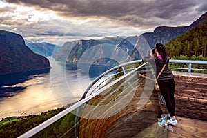 Nature photographer. Stegastein Lookout