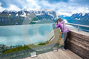 Nature photographer. Stegastein Lookout.