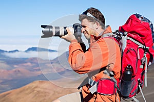 Nature Photographer taking Pictures Outdoors