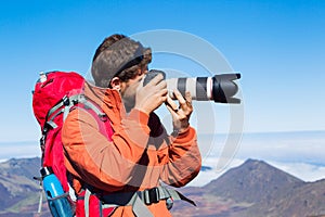 Nature Photographer taking Pictures Outdoors