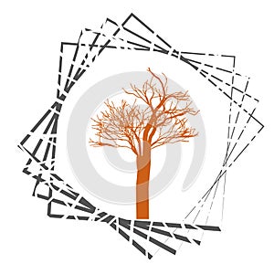 Nature and plant concept represented by dry orange tree icon. isolated and flat illustration vector eps10 dead trees silhouette