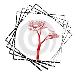 Nature and plant concept represented by dry red tree icon. isolated and flat illustration vector eps10 dead trees silhouette