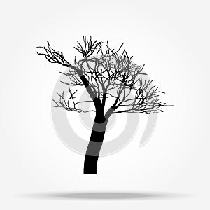 Nature and plant concept represented by dry tree icon. isolated and flat illustration vector eps 10 dead trees silhouette